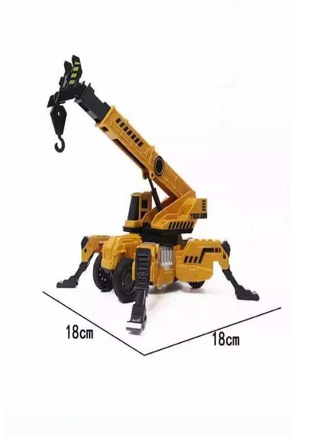 SHIPEASE رافعة رفع تعمل بالاحتكاك من شيب إيز، لعبة شاحنة بناء دوارة 360 درجة للأطفال من عمر سنتين فما فوق، تعمل بالسحب للخلف. - Image 2